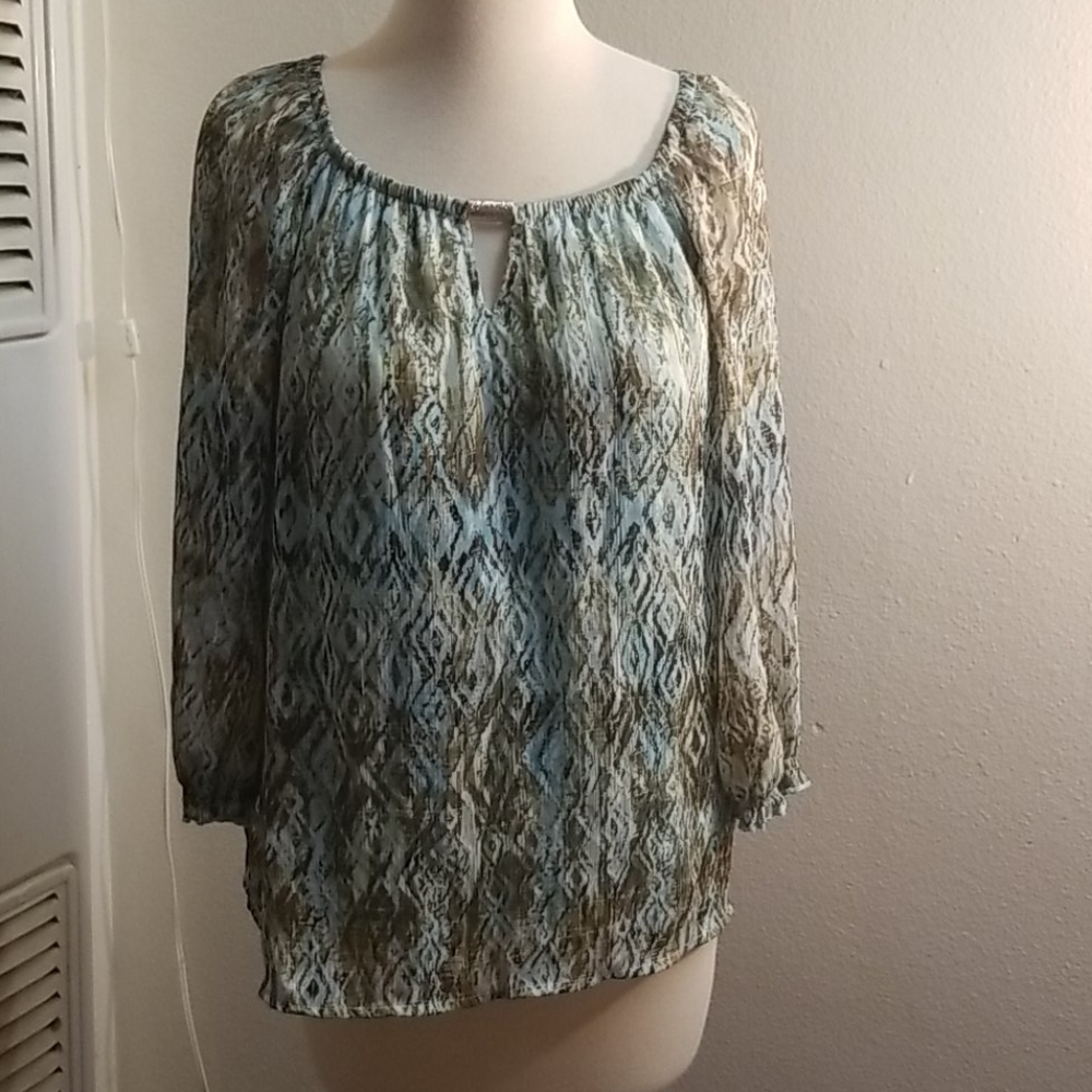 Long-sleeved sheerish Sara Michelle blouse size PL